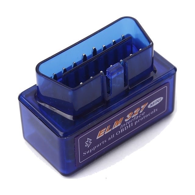 Mini ELM327 Bluetooth v2.1 med gennemsigtigt blåt kabinet