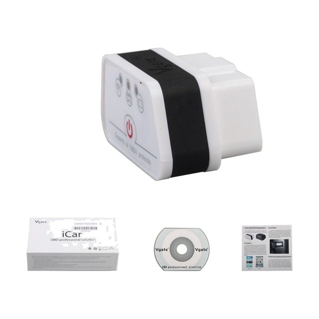 Vgate iCar2 WiFi med æske, cd og manual