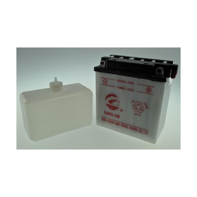 YB5L-B-motorcykelbatteri, YB5L-B-motorcykelbatteri set forfra med begge poler