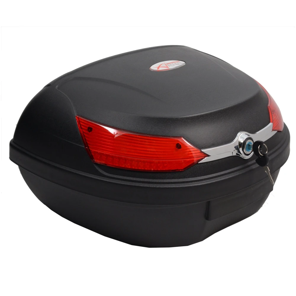 08018 Sort Universal Motor Topboks Scooter Kuffert XXL 46 L til 2 Hjelme