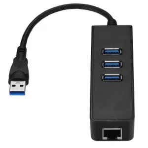 USB 3.0 adapter med 3 porte og Gigabit Ethernet RJ45 til PC og Mac