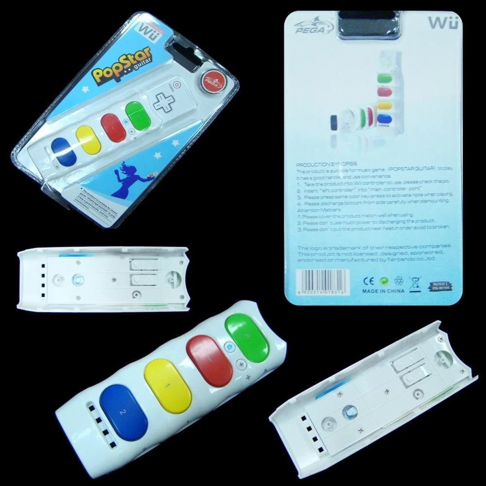 Popstar Guitar Wii-tilbehør, kompatibelt og nemt at installere til din Wii-fjernbetjening