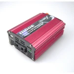 Adaptador corriente 12V-220V 300W para coche con pinzas para batería