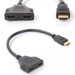 HDMI han til 2 HDMI hun-udgange splitter satkit