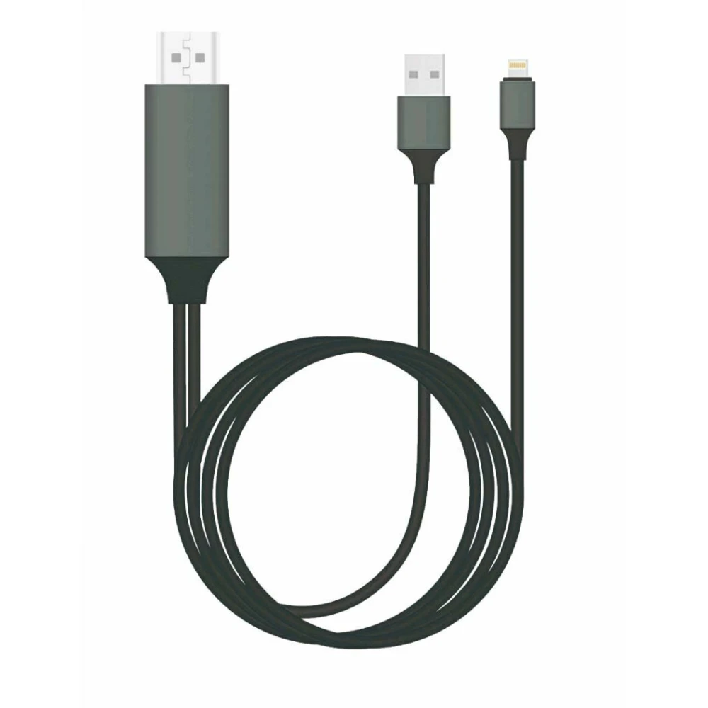 Lightning til HDMI-adapter til iPhone - Apple HDTV-kabel kompatibel med iOS
