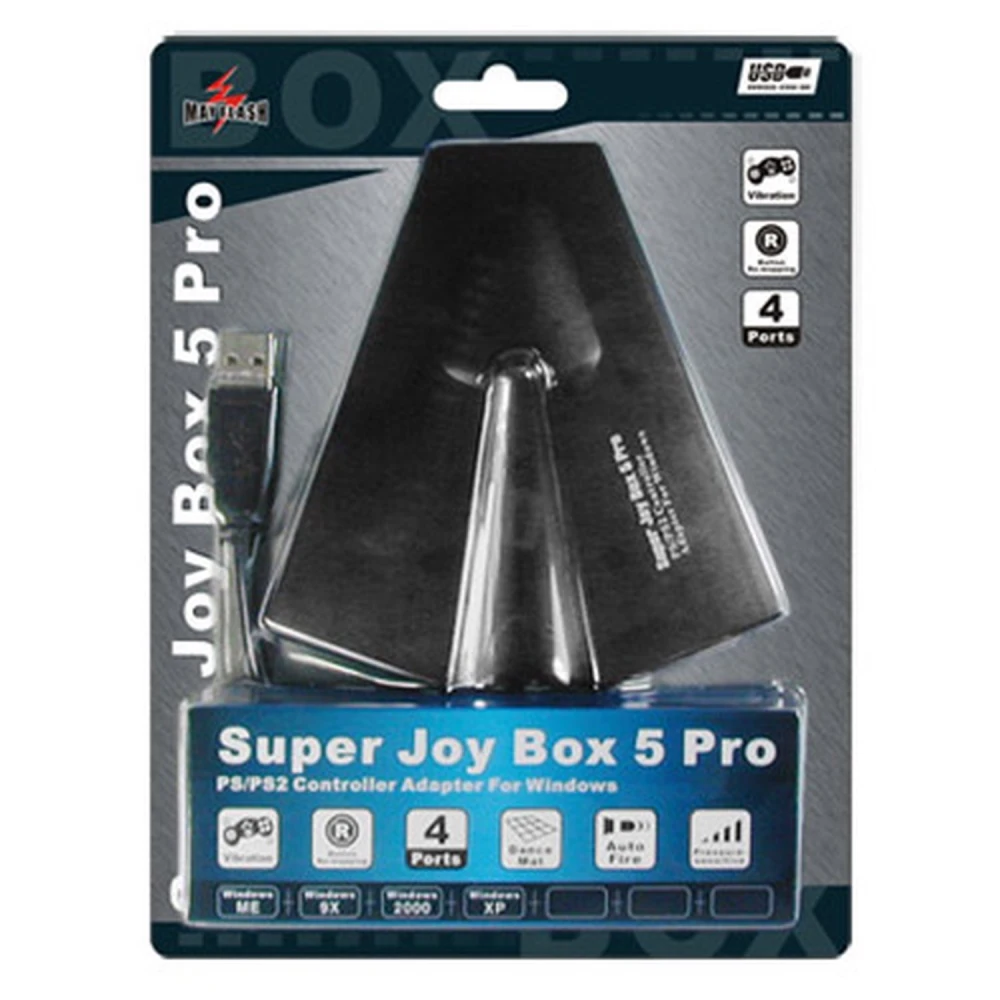 Super Joybox 5 Pro PS2 til PC-adapter med 4 pads til Windows