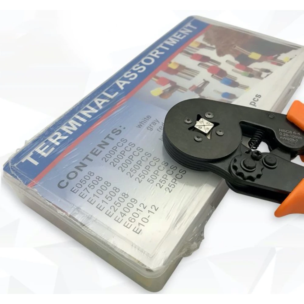 Crimpetang med terminaler 0.25-10 mm² - 1200 dele