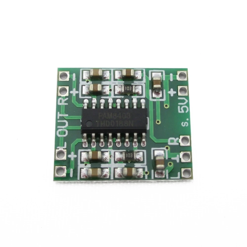 PAM8403 stereo forstærker 3W + 3W til Arduino og mikrocontrollere