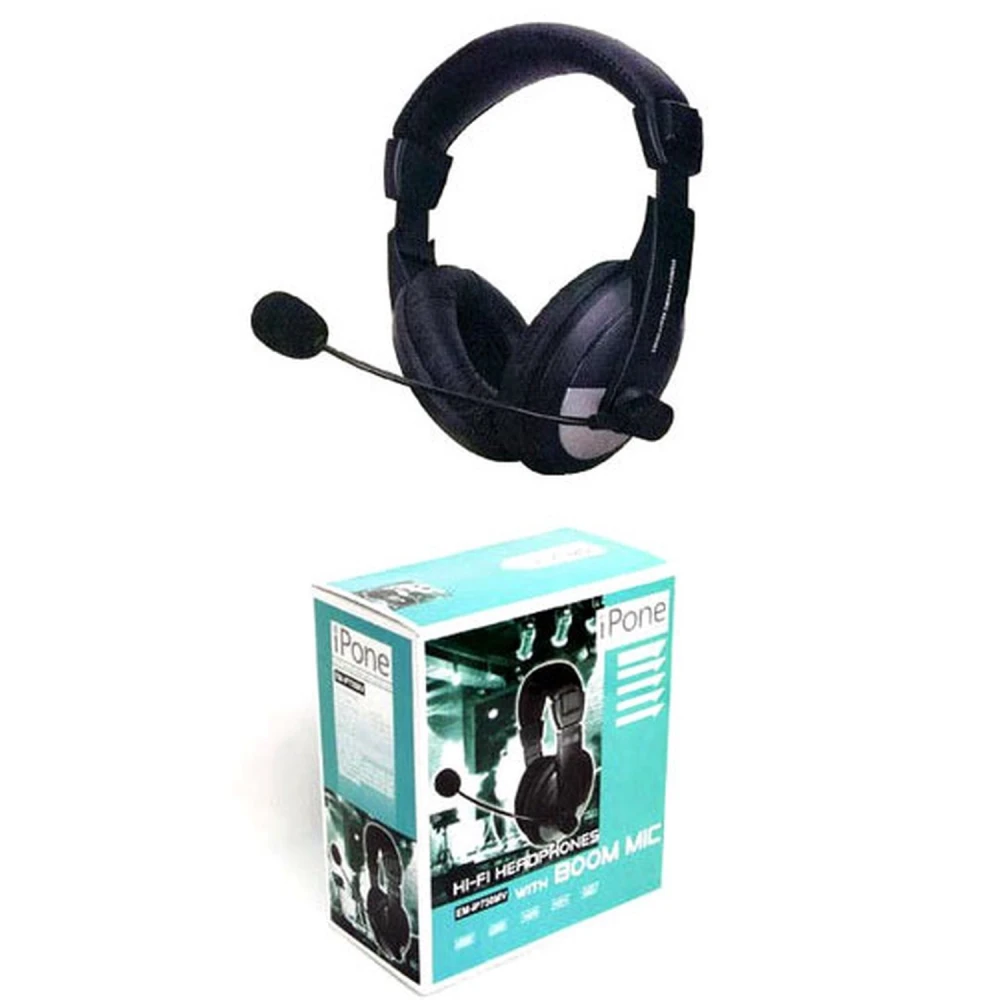 Satkit hovedtelefoner med mikrofon og volumenkontrol til computer og multimedia