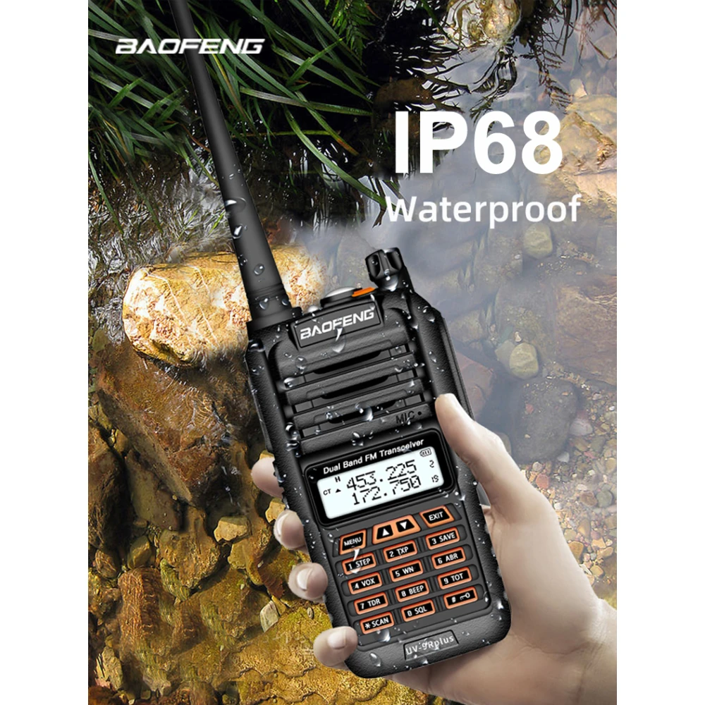 Baofeng UV9R Plus walkie-talkie med lang rækkevidde og 160 kanaler VHF/UHF