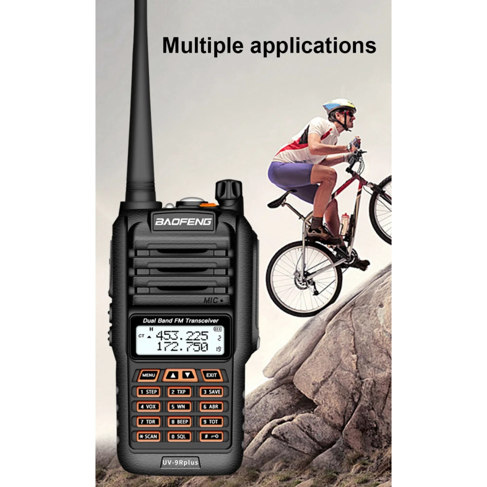 Baofeng UV9R Plus walkie-talkie med lang rækkevidde og 160 kanaler VHF/UHF