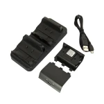 Cargador para mandos Xbox One con cable USB y soporte dual