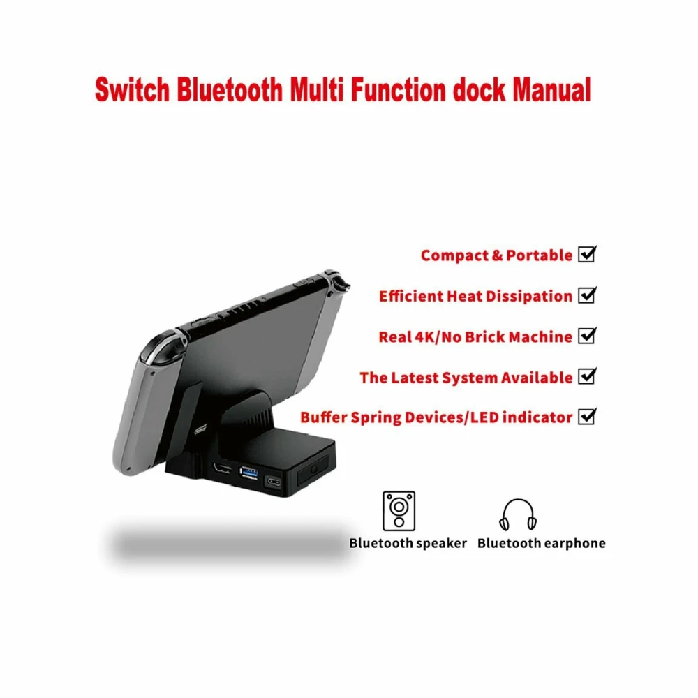 Bærbar dock til Nintendo Switch - kompakt HDMI USB mini dock