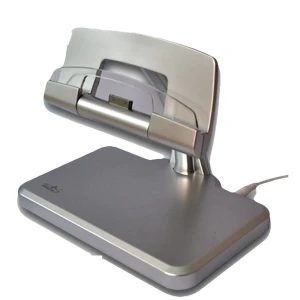 Rotationsladestation og stand til iPad med USB-kabel og kompakt design