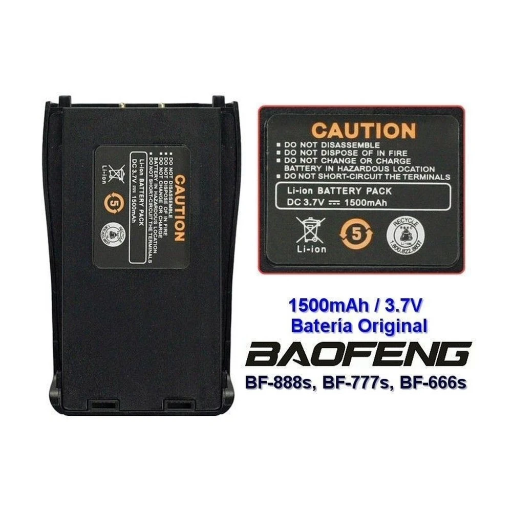Kompatibelt Baofeng BF-888S batteri 1500mAh 3,7V til walkie talkie