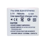 Kompatibelt Samsung SB-L0737 batteri til Samsung digitalkameraer