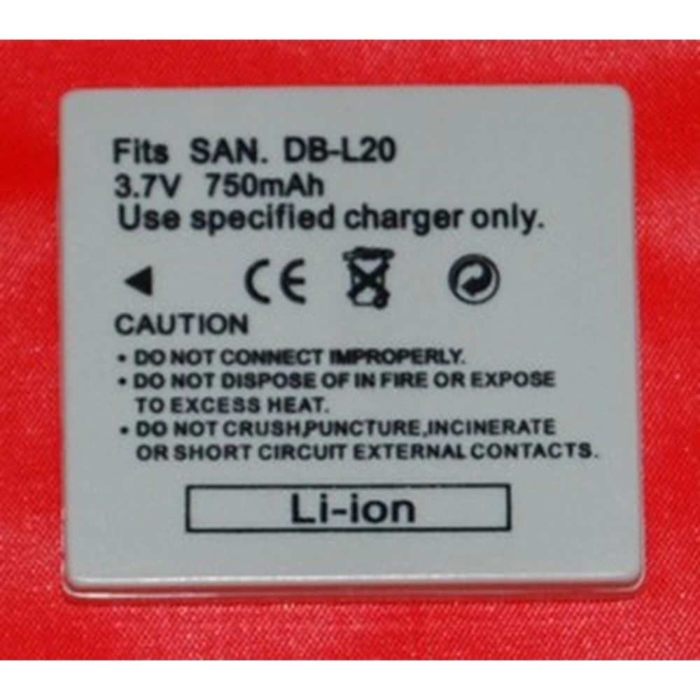 Kompatibelt Sanyo DB-L20 batteri til Sanyo Xacti digitalkameraer