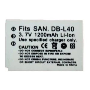 Kompatibelt Sanyo DB-L40 batteri til Sanyo Xacti digitalkameraer