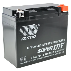 OUTDO YTX20L-BS gelbatteri til motorcykel 12V 20Ah