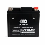 Motorcykelbatteri AGM 12V 6Ah OUTDO HCZ7D-MF - Kompatibel med Yuasa YTZ7S-BS / GTZ7S / ETZ7S