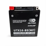 Motorcykelbatteri AGM 12V 14Ah OUTDO UTX16-BS(MF) - Kompatibel Yuasa YTX16-BS / GTX16-BS / ETX16-BS / 16-B