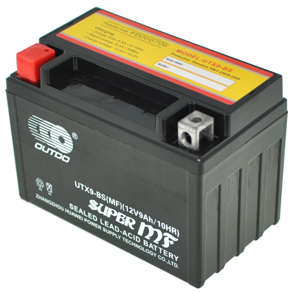 Motorcykelbatteri UTX9A YTX9-BS Gel med høj ydeevne