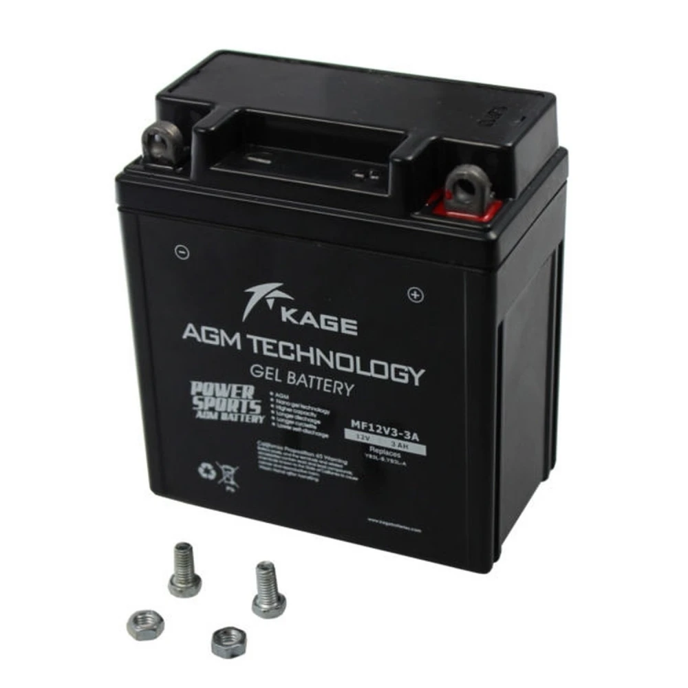 Motorcykelbatteri YB3L-B gel 12V 3Ah til Yamaha og kompatible modeller