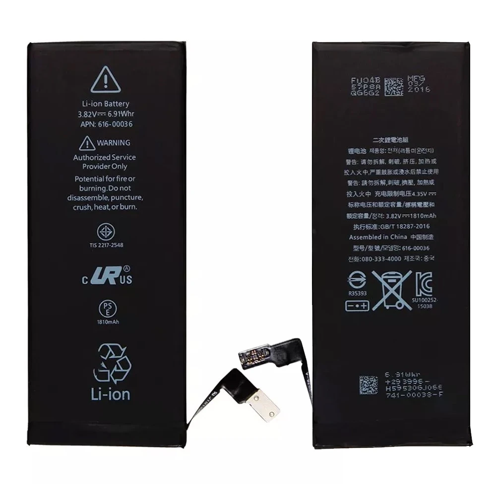 Original iPhone 6s batteri 4,7 tommer APN 616-00033 1715mAh