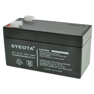 Genopladeligt blybatteri 12V 1.3Ah SY1.3-12 til alarmer, vægte og legetøj