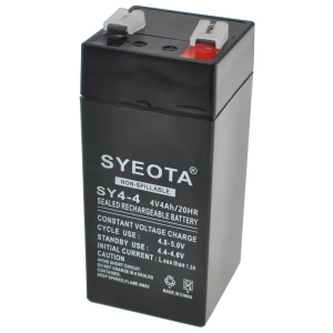 Genopladeligt blybatteri SY4-4 4V 4Ah til alarmer, vægte og legetøj
