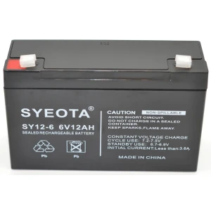 Forseglet blybatteri 6V 12Ah SY12-6 genopladeligt