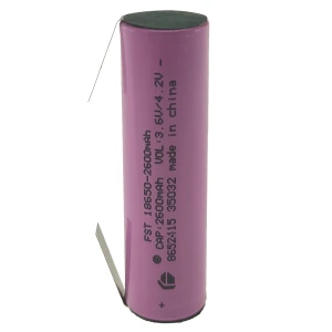 Genopladeligt 18650 batteri 2600mAh 3,7V med loddefane i høj kvalitet