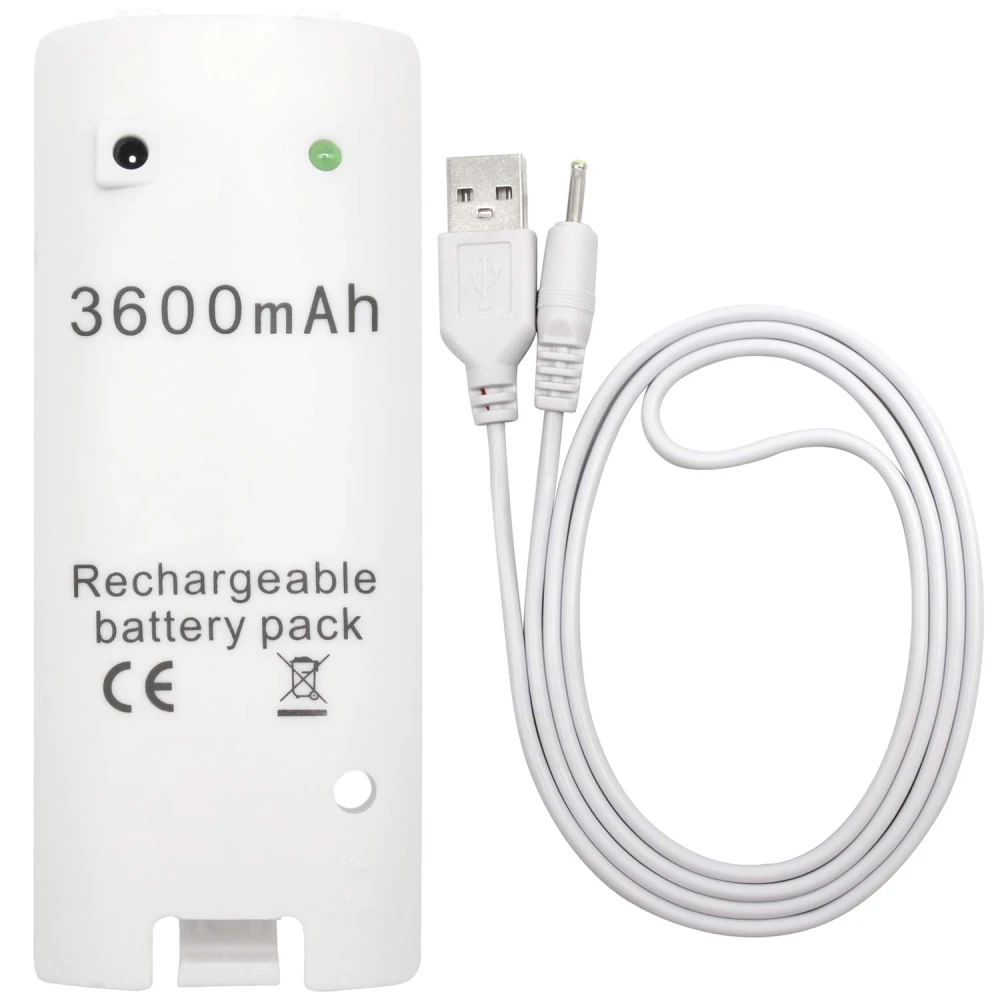 Genopladeligt 3600mAh batteri til Wii-controllere - kraft og batteritid