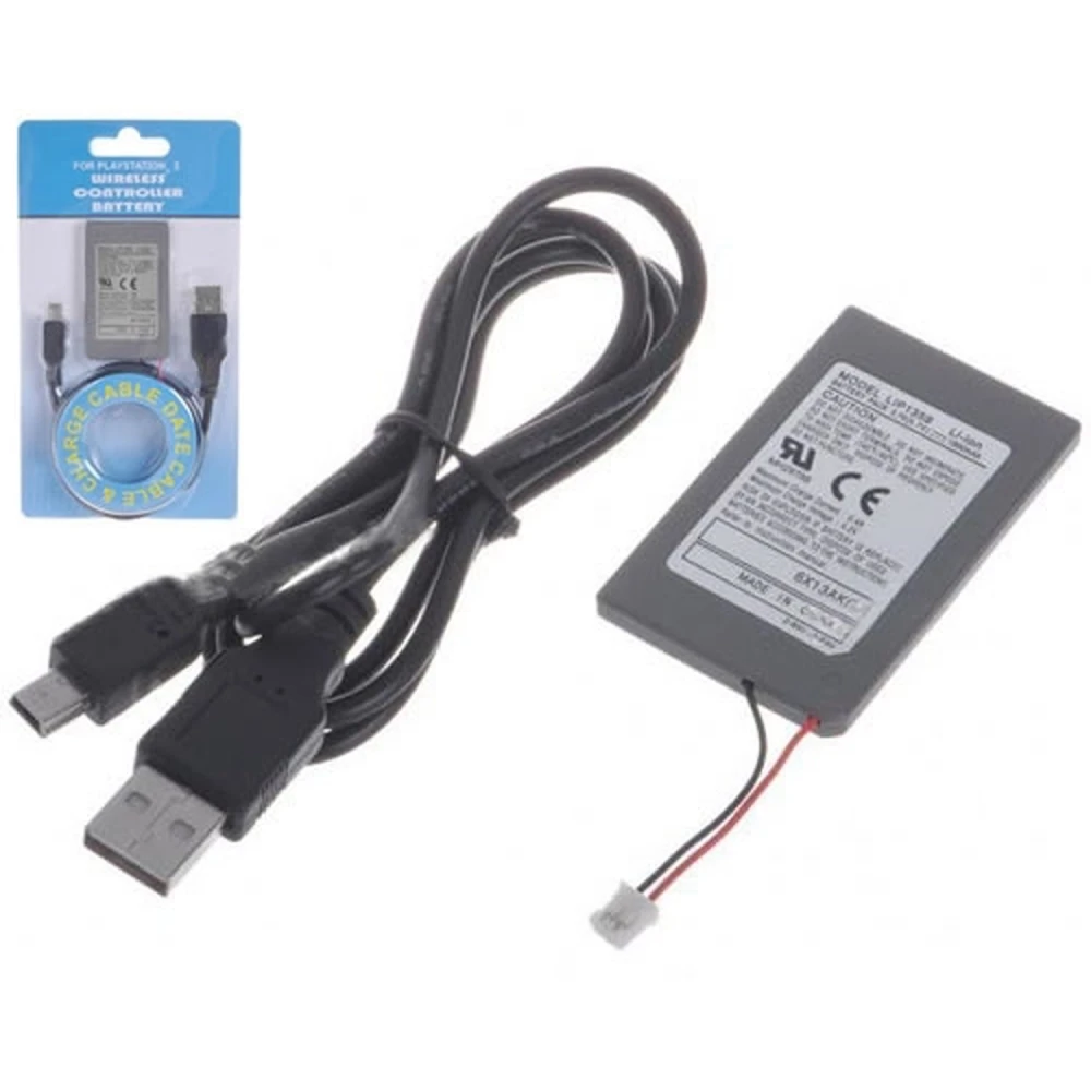 Genopladeligt PS3-controllerbatteri 1800mAh med USB-kabel til PlayStation 3