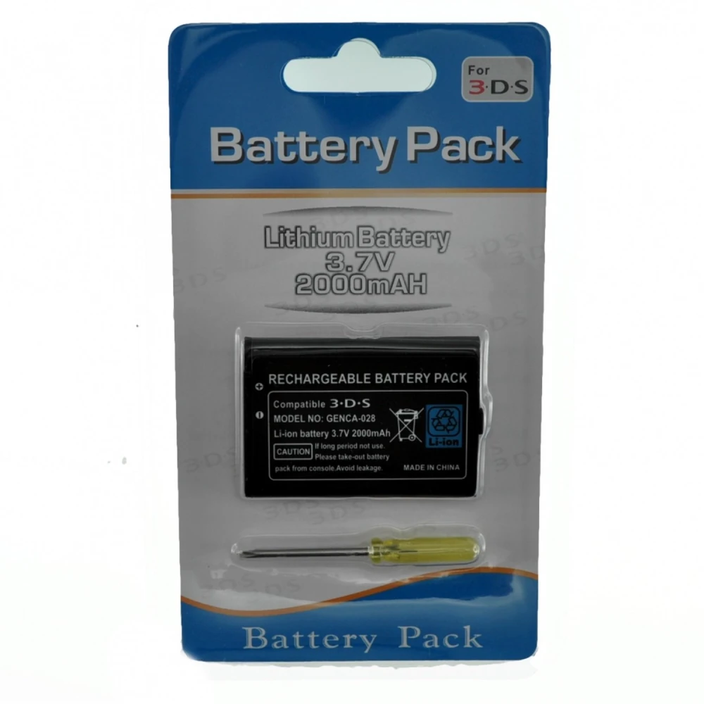 Genopladeligt batteri til Nintendo 3DS 3,7V 2000mAh, kompatibelt og holdbart