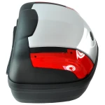 Motor topboks 46 liter universal sølv - XXL til 2 hjelme med lås