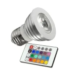 RGB LED-pære E27 3W med fjernbetjening til fleksibel belysning