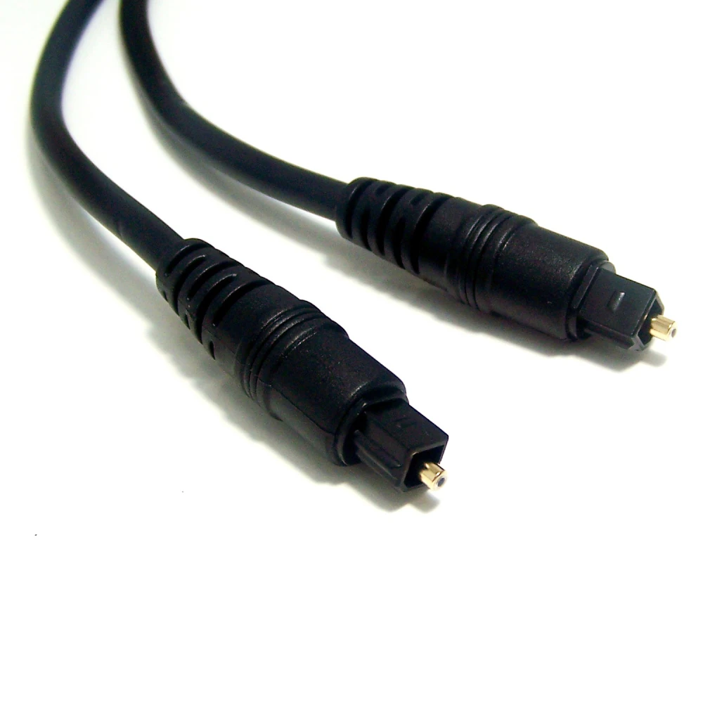 Toslink optisk lydkabel 2 meter sort han/han til konsoller og lyd