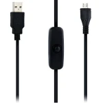 USB A til Micro USB-kabel med kontakt til Raspberry Pi 1m sort