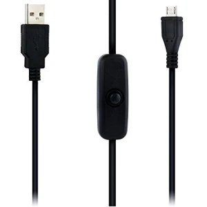 USB A til Micro USB-kabel med kontakt til Raspberry Pi 1m sort