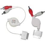 Retraktabel stereo-kabel til iPod, iPhone, iPad med Dock Connector