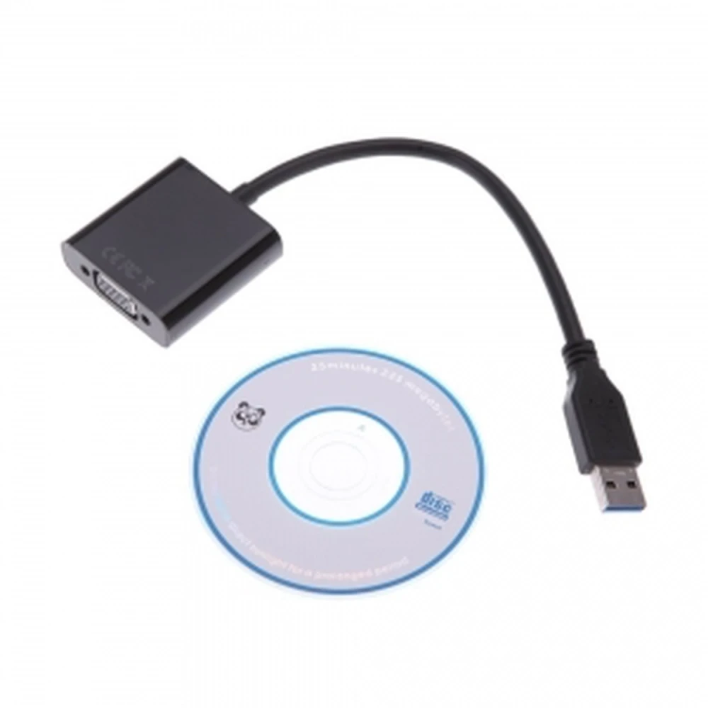 USB 3.0 til VGA konverterkabel til monitor 1080p - satkit