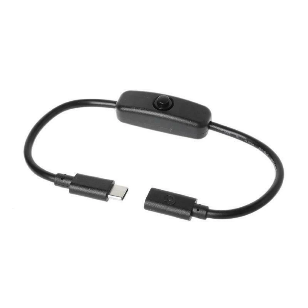 USB-C type C forlængerledning han til hun med ON/OFF-kontakt til opladning