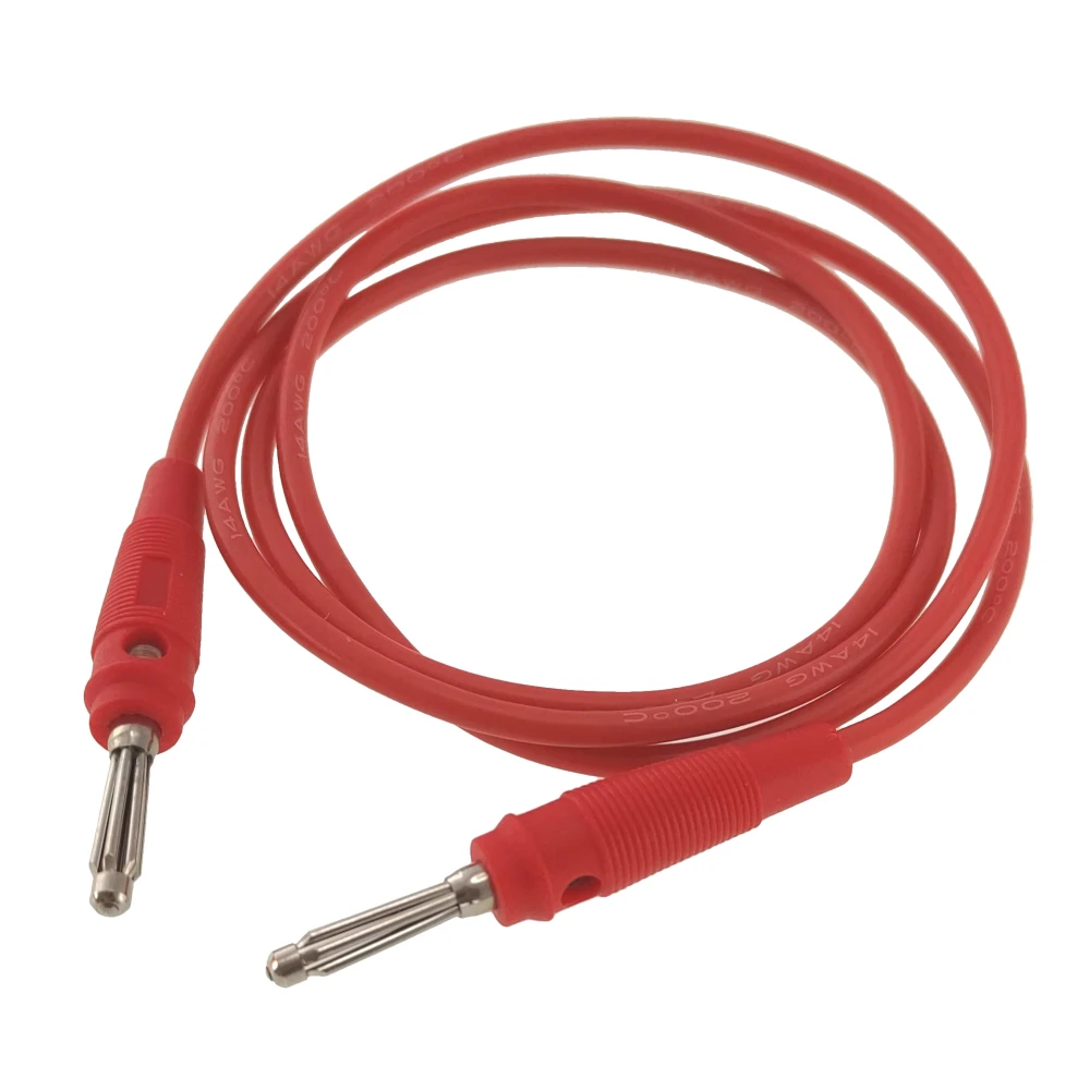 Amass silikone testkabel bananstik han-han 4mm 14AWG rød