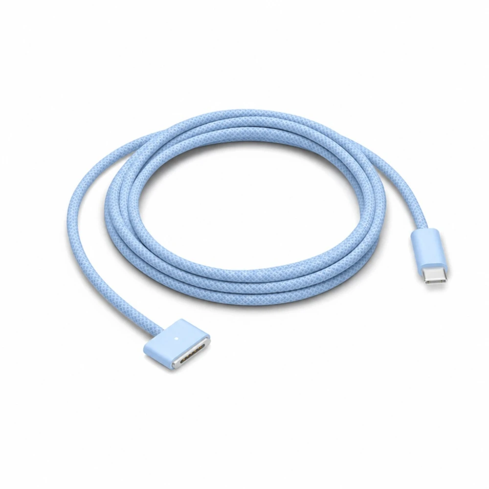 USB-C til MagSafe 3 140W kabel til MacBook Pro og Air – 2 m flettet, Sky Blue
