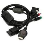 VGA-kabel til PS3 og Wii til tilslutning af konsol til skærm med RCA-lyd