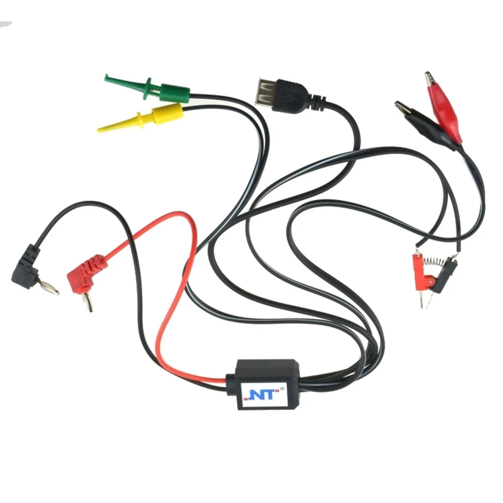 Excel strømforsyningskabler med USB, krokodillenæb og clips