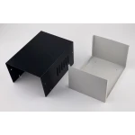 Contenedor metálico para electrónica 220x120x160mm vista lateral