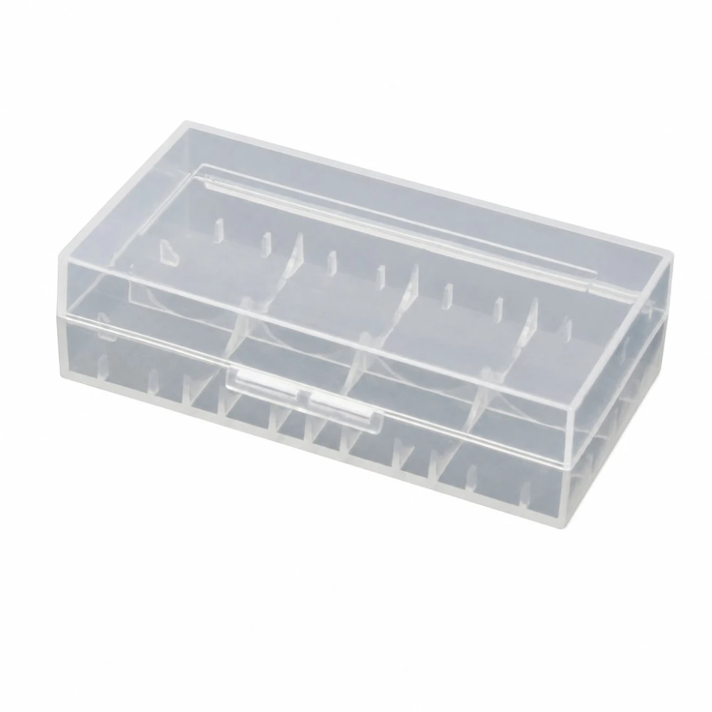 Batteriholder Æske 2× 20700 21700 Transparent Plastik Opbevaring