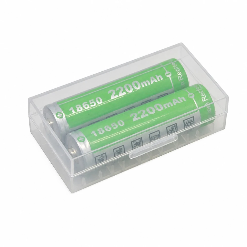 Batteriholder Æske 2× 20700 21700 Transparent Plastik Opbevaring